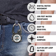 Analog & Digital Clip Watch, Travel Watch, Alarm, Stopwatch