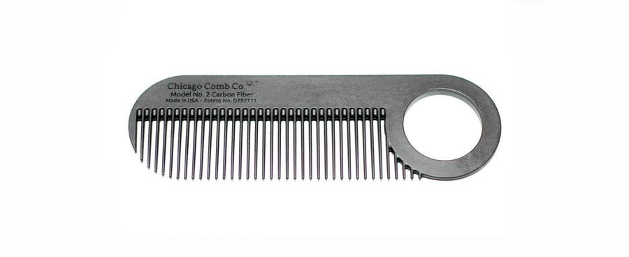 Chicago Comb Co. Model No. 2 Carbon Fiber Comb