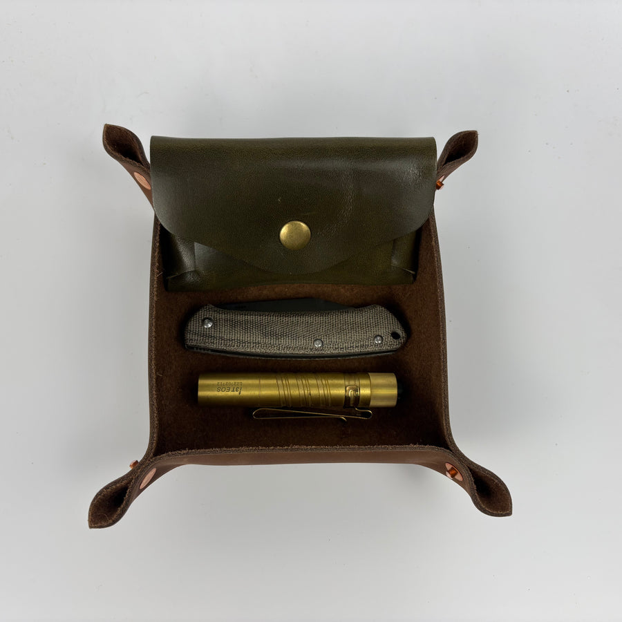 Back Road Provisions Medium Leather Valet Tray