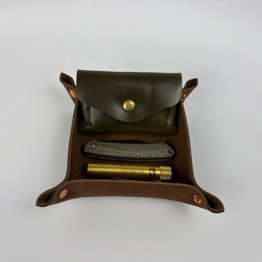 Back Road Provisions Medium Leather Valet Tray