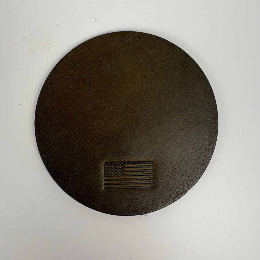 Back Road Provisions Leather Coaster Set of 4