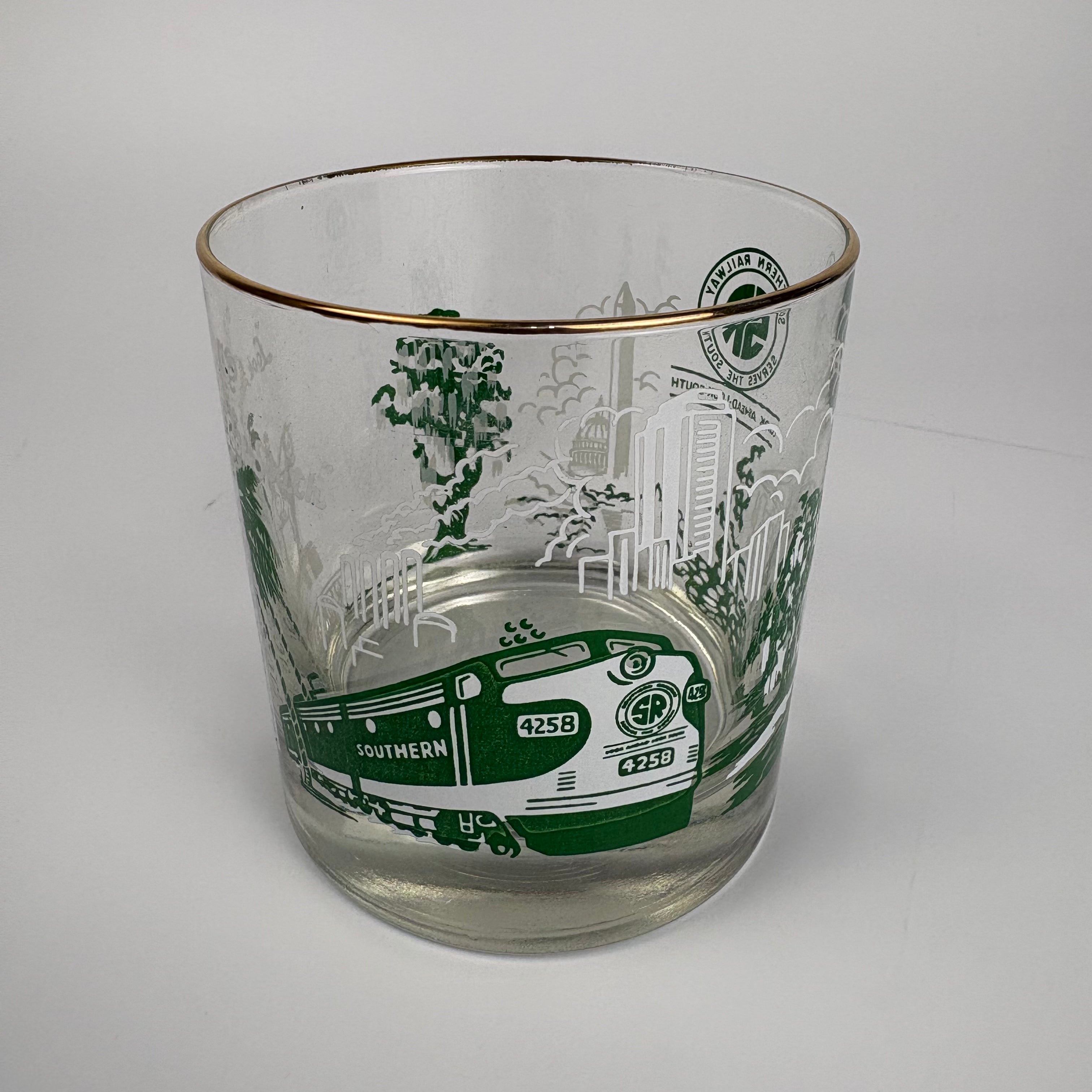 Set of 2 Vintage Railroad Rocks Glasses