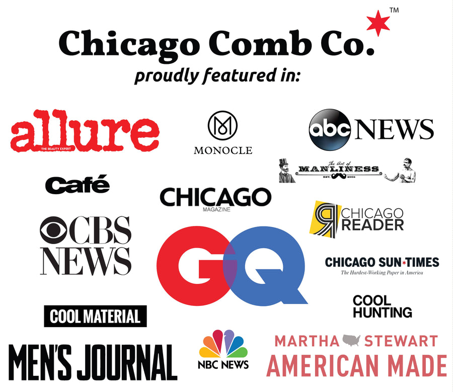 Chicago Comb Co. Model No. 2 Carbon Fiber Comb