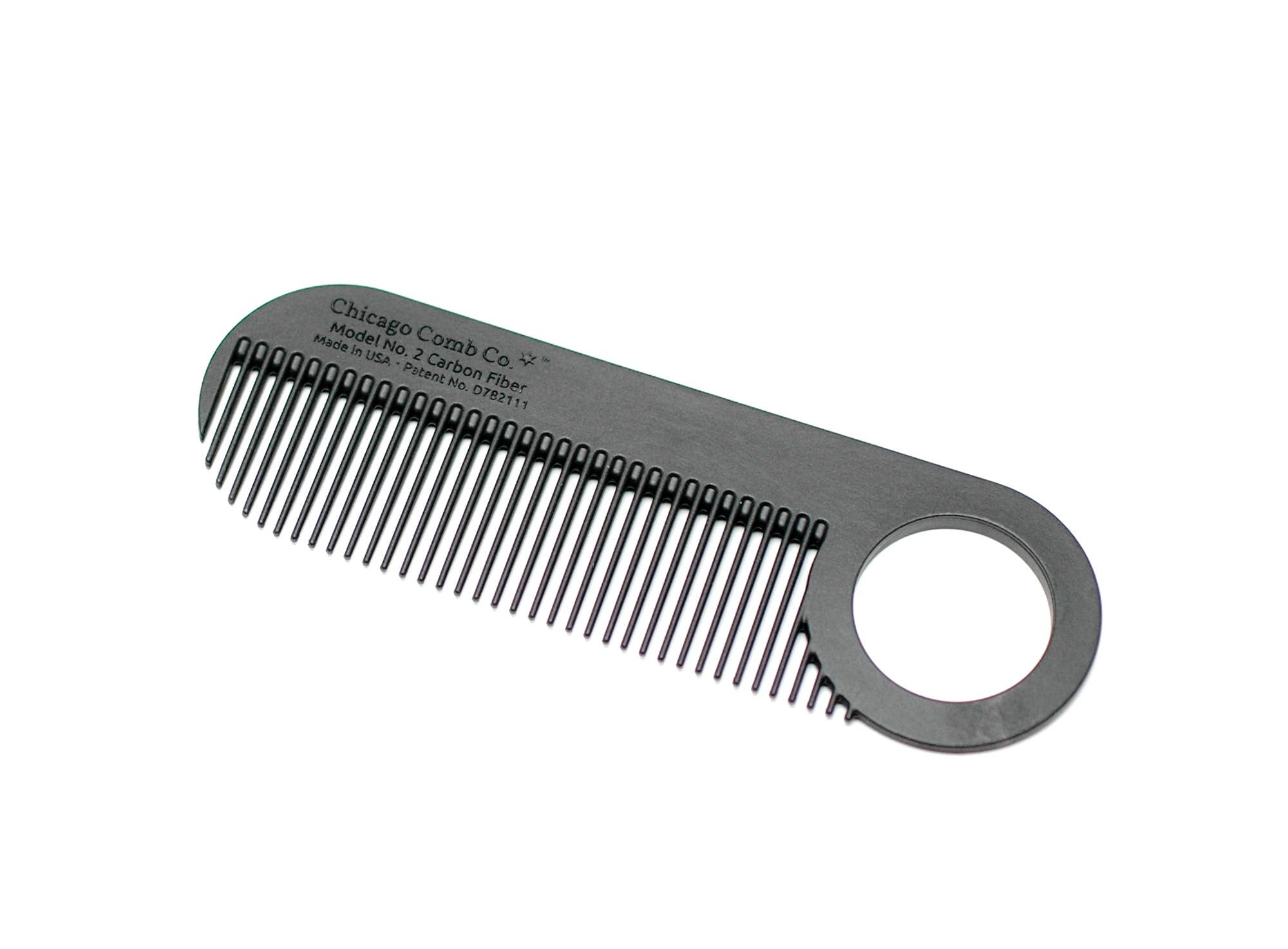Chicago Comb Co. Model No. 2 Carbon Fiber Comb
