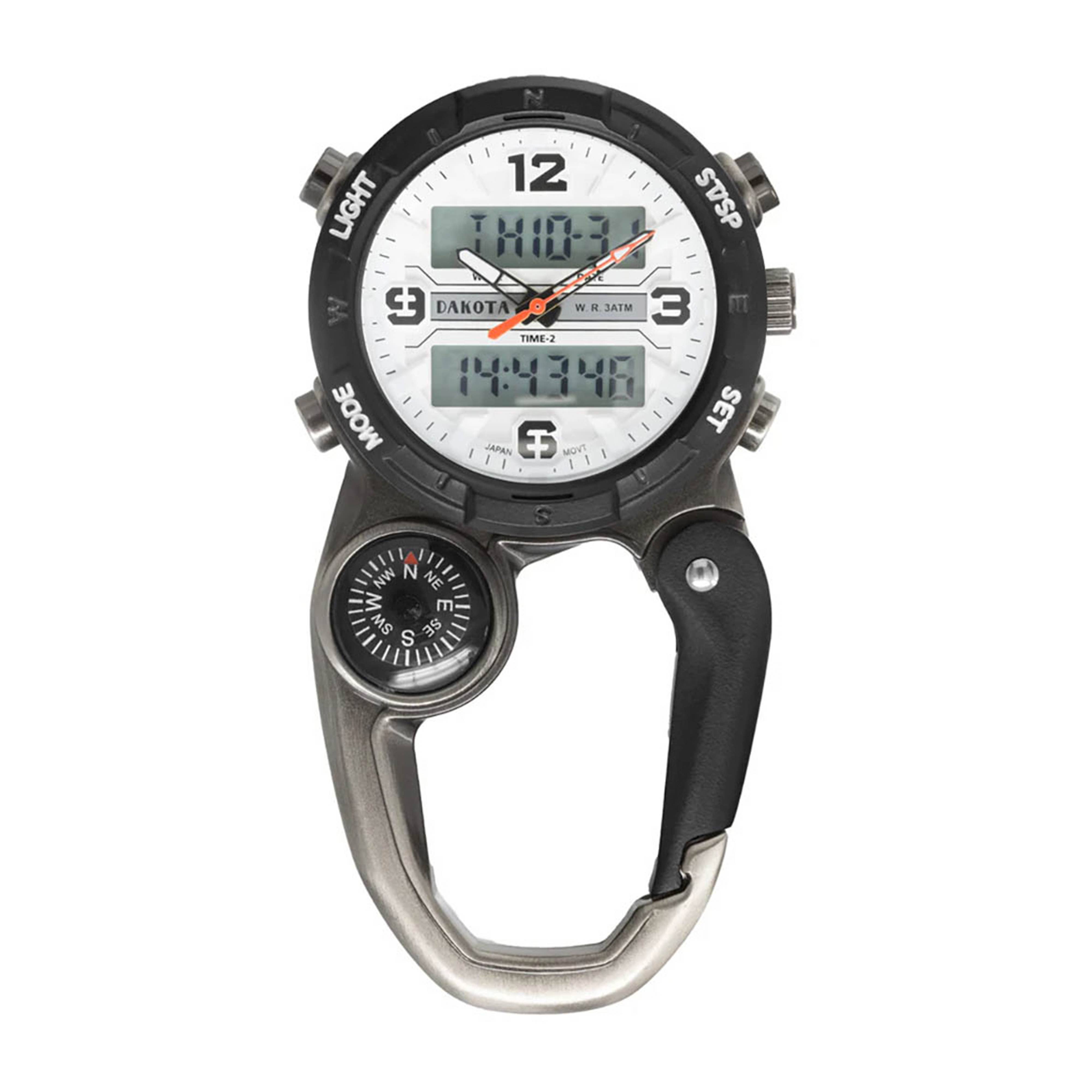 Analog & Digital Clip Watch, Travel Watch, Alarm, Stopwatch