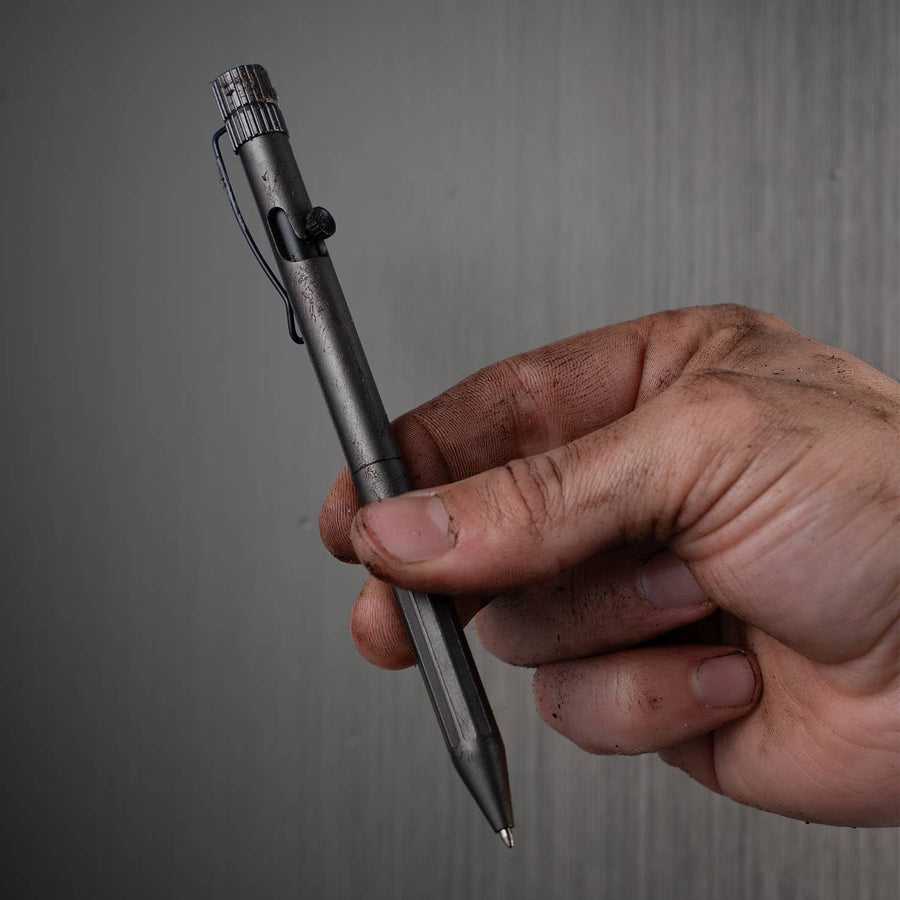 Gunmetal Bolt-Action Pen Dark Gray anodization w/ black clip