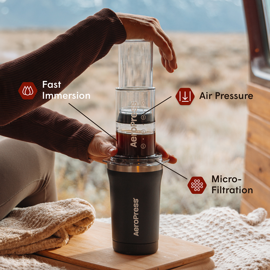 AeroPress Go Plus, Small Portable Coffee Maker