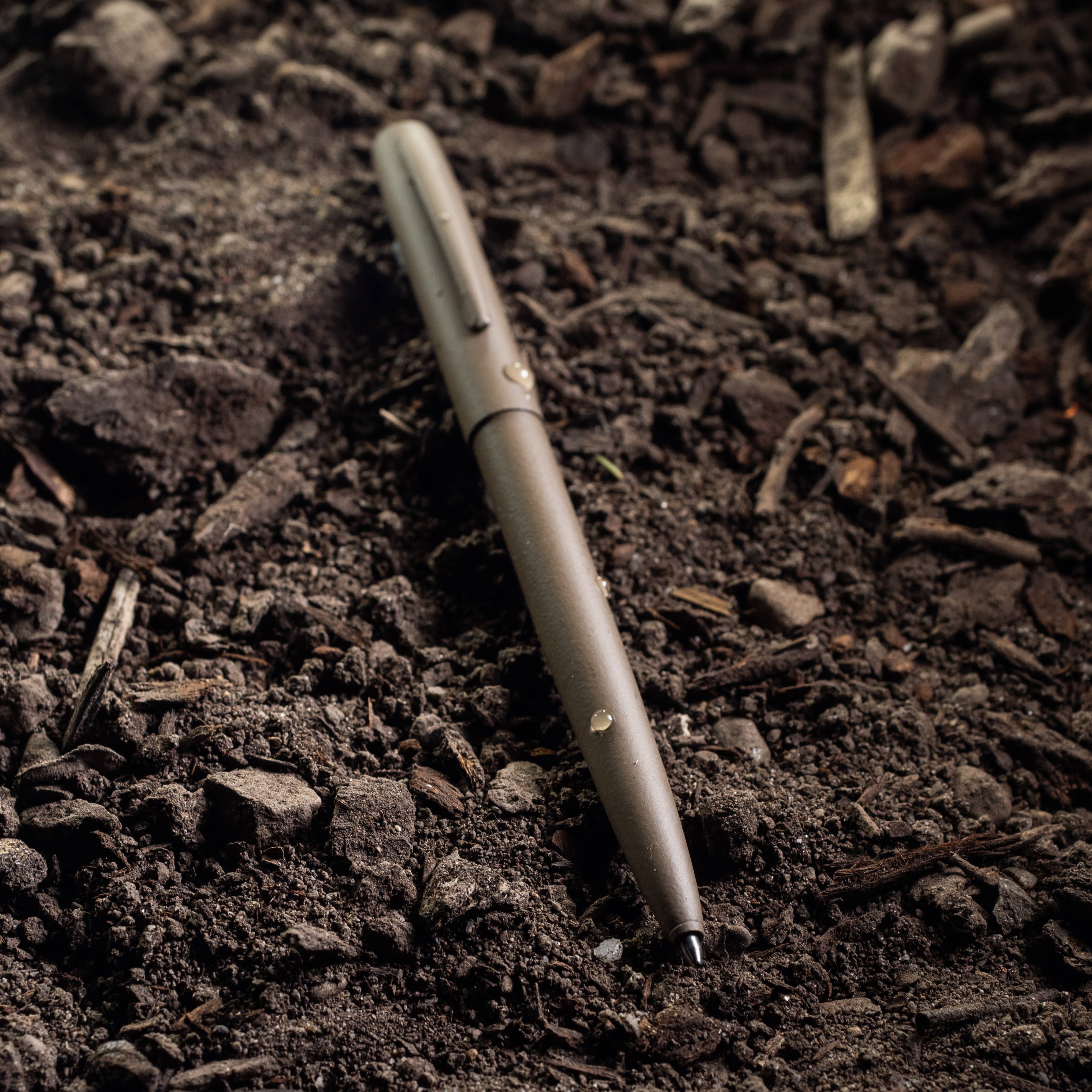 Rite in the Rain All-Weather Metal Clicker Pen, Dark Tan