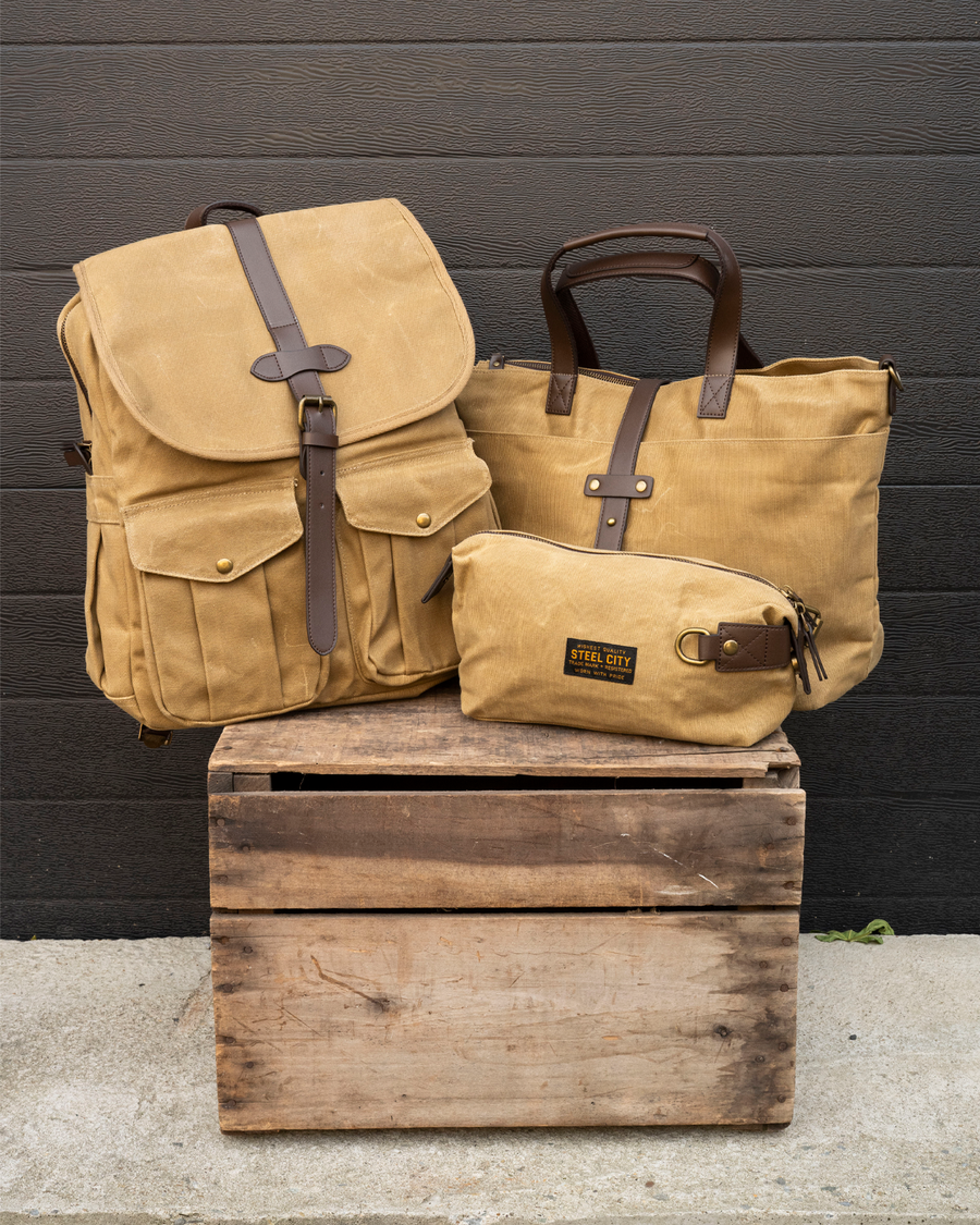 Steel City Waxed Canvas Dopp Bag